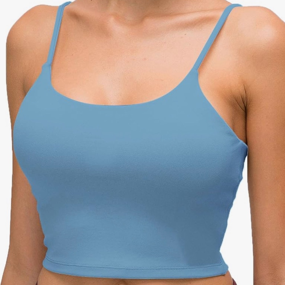 Blue workout camisole tank top